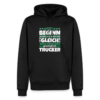 Zum Beginn gleich die besten wurden Zum Beginn gle - Männer Premium Bio Hoodie - Schwarz - Vorne - Nico (187cm)