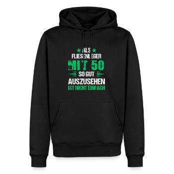 With 50 good-looking tiler - Men’s Premium Organic Hoodie - black - Front - Nico (187cm)