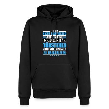 Des performances de videur inégalées - Sweat à capuche Premium bio Homme - noir - Devant - Nico (187cm)