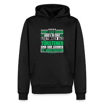 Des performances de videur inégalées - Sweat à capuche Premium bio Homme - noir - Devant - Nico (187cm)