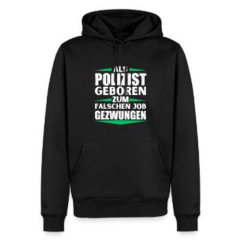 Polizist im falschen Job gelandet - Männer Premium Bio Hoodie - Schwarz - Vorne - Nico (187cm)