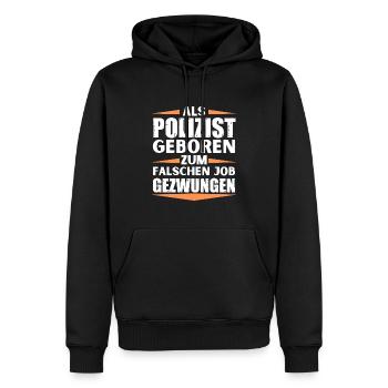 Polizist im falschen Job gelandet - Männer Premium Bio Hoodie - Schwarz - Vorne - Nico (187cm)