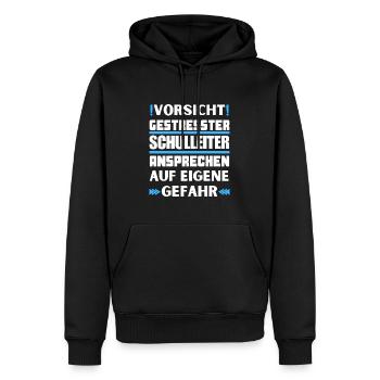 Ne parlez pas à un directeur stressé ! - Sweat à capuche Premium bio Homme - noir - Devant - Nico (187cm)