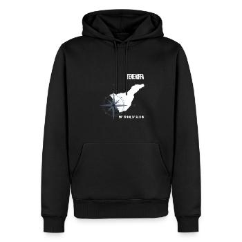 Tenerife Île Atlantique Coordonnées Carte Vacances - Sweat à capuche Premium bio Homme - noir - Devant - Nico (187cm)