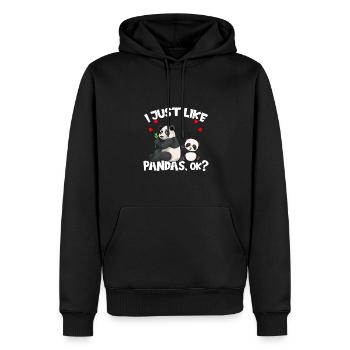Pandas Ich Mag Halt einfach Pandas Ok - Männer Premium Bio Hoodie - Schwarz - Vorne - Nico (187cm)