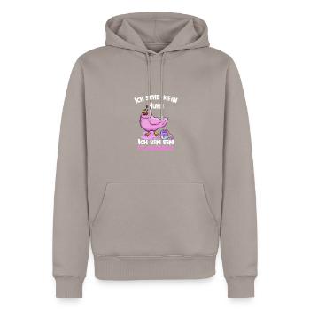 Flamingo rosa Huhn Cartoon - Männer Premium Bio Hoodie - Taupe - Vorne - Nico (187cm)