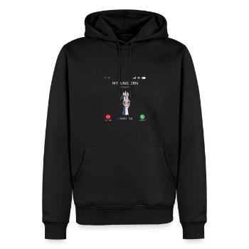 Ma licorne appelle Licorne Riding Equestrian Sport - Sweat à capuche Premium bio Homme - noir - Devant - Nico (187cm)