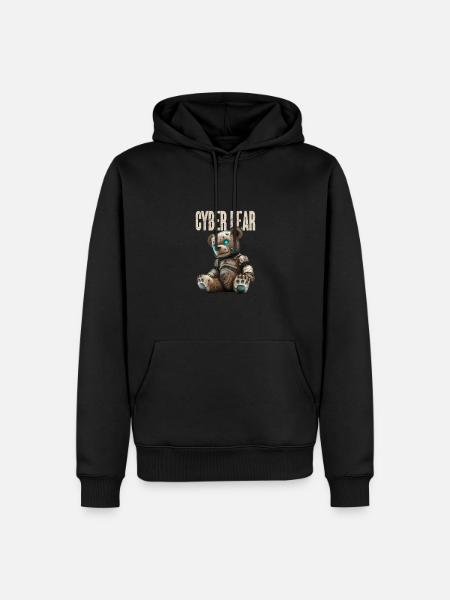 Robot ours de science-fiction - Sweat à capuche Premium bio Homme - noir