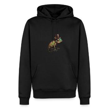 Vintage Gekko Steampunk - Sweat à capuche Premium bio Homme - noir - Devant - Nico (187cm)