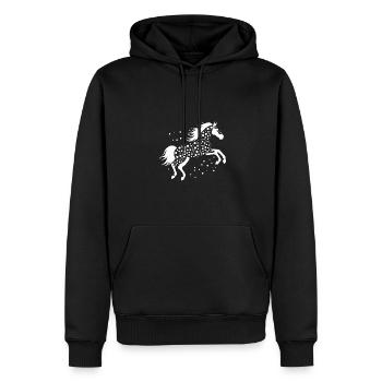 Sauts de chevaux sauvages avec des points - Sweat à capuche Premium bio Homme - noir - Devant - Nico (187cm)