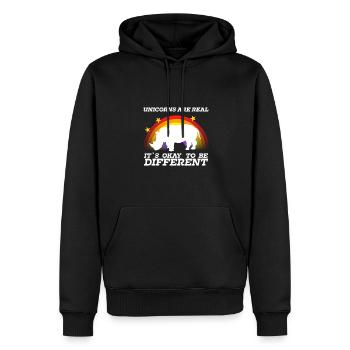 Licorne ou rhinocéros est la différence - Sweat à capuche Premium bio Homme - noir - Devant - Nico (187cm)