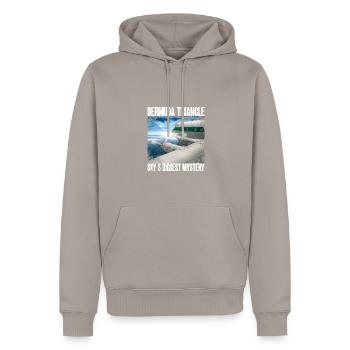 Bermuda Dreieck Propellerflugzeug Mystery Sky - Männer Premium Bio Hoodie - Taupe - Vorne - Nico (187cm)