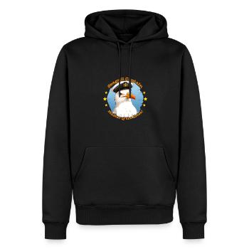 Seagull Captain - Pommes-Experte am Strand - Männer Premium Bio Hoodie - Schwarz - Vorne - Nico (187cm)