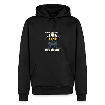 Einzigartig, Schwarzes Schaaf, Frecher Spruch. - Männer Premium Bio Hoodie - Schwarz - Vorne - Nico (187cm)