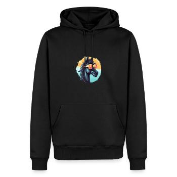 Cartoon Horse Lunettes de soleil Vintage Sea - Sweat à capuche Premium bio Homme - noir - Devant - Nico (187cm)