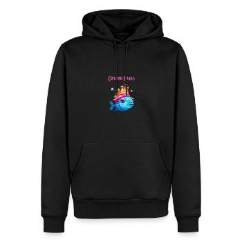Catfish Queen Cartoon - Für Anglerinnen - Männer Premium Bio Hoodie - Schwarz - Vorne - Nico (187cm)