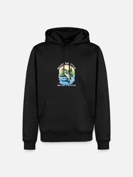 Barsch fischen fisch angeln - Männer Premium Bio Hoodie - Schwarz