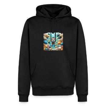 Kinder Taucherabenteuer Unterwasserwelt - Männer Premium Bio Hoodie - Schwarz - Vorne - Nico (187cm)