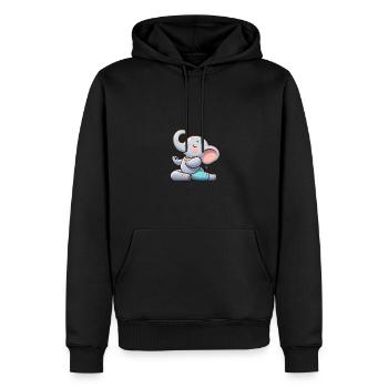 Éléphant Yoga Humour Fitness - Sweat à capuche Premium bio Homme - noir - Devant - Nico (187cm)