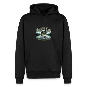 Pêche Nature - Perchoir dans le saut - Sweat à capuche Premium bio Homme - noir - Devant - Nico (187cm)