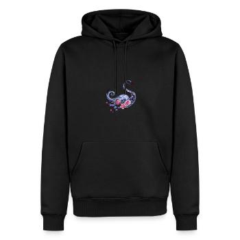 Le polygone rencontre la nature - Cygne bleu élégant - Sweat à capuche Premium bio Homme - noir - Devant - Nico (187cm)