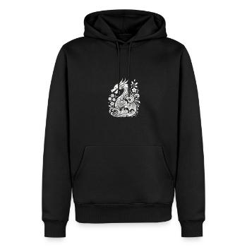 Silhouette Drachen Japan - Männer Premium Bio Hoodie - Schwarz - Vorne - Nico (187cm)