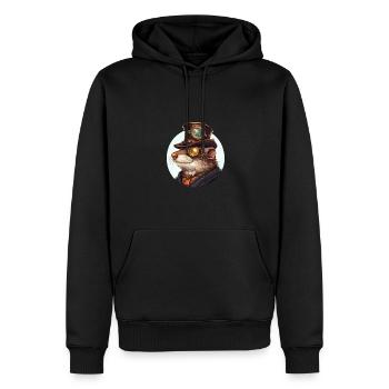 Otter im Steampunk-Stil - Männer Premium Bio Hoodie - Schwarz - Vorne - Nico (187cm)