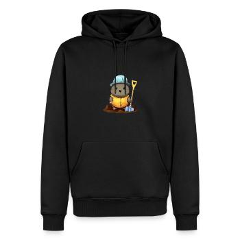 Constructeur de taupe mignon - Sweat à capuche Premium bio Homme - noir - Devant - Nico (187cm)