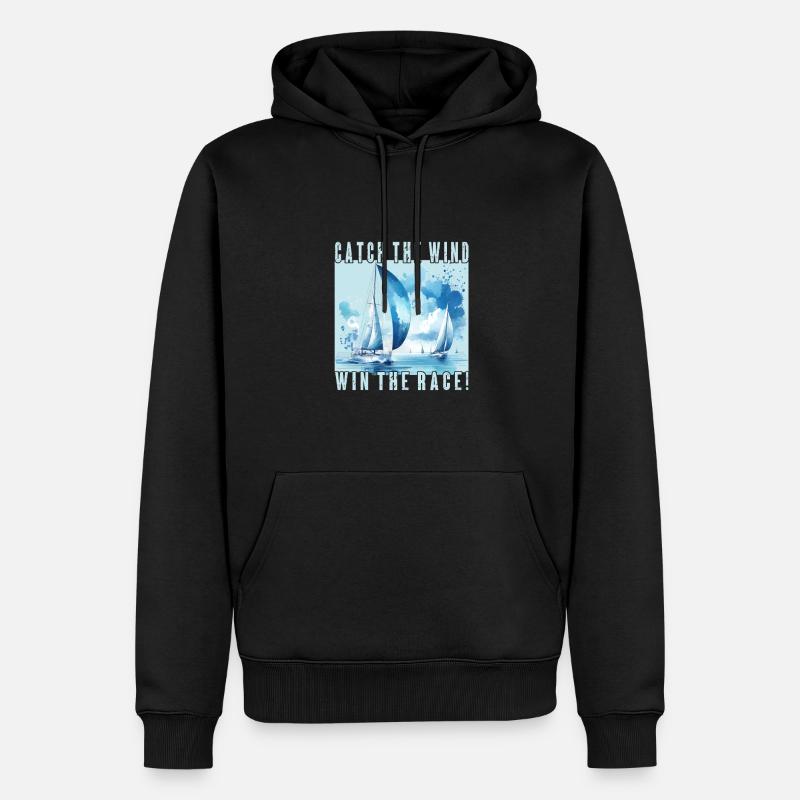 Voiliers Course Mer - Sweat à capuche Premium bio Homme - noir