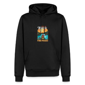 Kajak Paddeln auf dem Wasser - Männer Premium Bio Hoodie - Schwarz - Vorne - Nico (187cm)