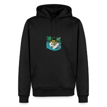 Wellenreiten mit Kiteboard - Männer Premium Bio Hoodie - Schwarz - Vorne - Nico (187cm)