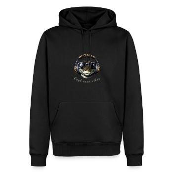 Crocodile avec lunettes de soleil et écouteurs - Sweat à capuche Premium bio Homme - noir - Devant - Nico (187cm)
