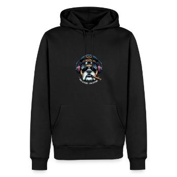 Chien avec lunettes de soleil et casquette pilote et - Sweat à capuche Premium bio Homme - noir - Devant - Nico (187cm)
