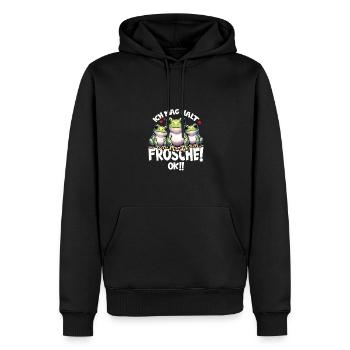 Drei lustige Comic Frösche - Männer Premium Bio Hoodie - Schwarz - Vorne - Nico (187cm)