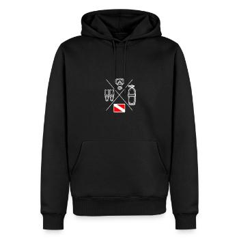 Diver Icon Plongée - Sweat à capuche Premium bio Homme - noir - Devant - Nico (187cm)