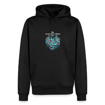 Korallen Herz mit kleinen Fischen - Männer Premium Bio Hoodie - Schwarz - Vorne - Nico (187cm)