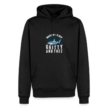 Comic-hai Unter Wasser - Männer Premium Bio Hoodie - Schwarz - Vorne - Nico (187cm)