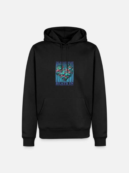 Herzförmige Korallen - Männer Premium Bio Hoodie - Schwarz