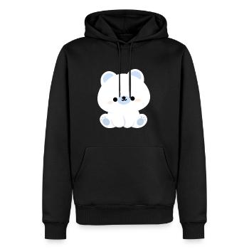 Cute Polar Bear - Men’s Premium Organic Hoodie - black - Front - Nico (187cm)