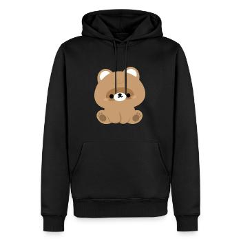 Niedlicher Biber - Männer Premium Bio Hoodie - Schwarz - Vorne - Nico (187cm)