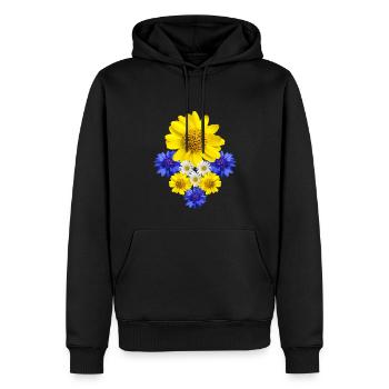 Fleur Fleur florale Fleur vigne bouquet floral - Sweat à capuche Premium bio Homme - noir - Devant - Nico (187cm)