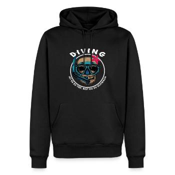 apnoe tauchen oxygen apnoetaucher schnorcheln - Männer Premium Bio Hoodie - Schwarz - Vorne - Nico (187cm)