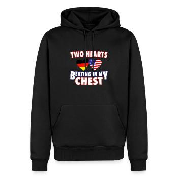 L’AMÉRIQUE ALLEMANDE BAT LES CŒURS - Sweat à capuche Premium bio Homme - noir - Devant - Nico (187cm)