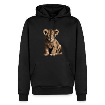 Bébé Lion Wildcat - Sweat à capuche Premium bio Homme - noir - Devant - Nico (187cm)
