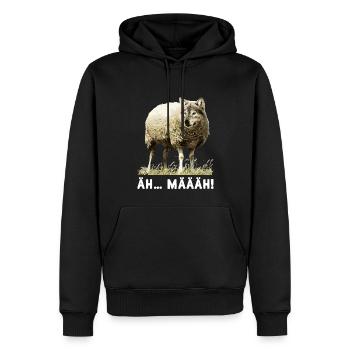 Wolf in Scharfspelz Wild Wolves Wilderness Howl - Men’s Premium Organic Hoodie - black - Front - Nico (187cm)