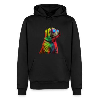 Labrador Hund mit Sonnenbrille - Männer Premium Bio Hoodie - Schwarz - Vorne - Nico (187cm)
