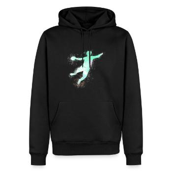 Handball, handballer, Beachhandball,Graffiti - Männer Premium Bio Hoodie - Schwarz - Vorne - Nico (187cm)