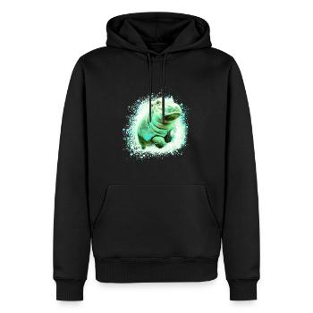 Nilpferd, Graffiti, Malerei, Baby - Männer Premium Bio Hoodie - Schwarz - Vorne - Nico (187cm)