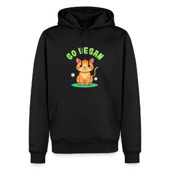 Design de chat pour les fiers végétaliens - Sweat à capuche Premium bio Homme - noir - Devant - Nico (187cm)