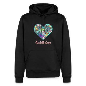 Axolotl Love All Kinds Design für Axolotl Fans - Männer Premium Bio Hoodie - Schwarz - Vorne - Nico (187cm)